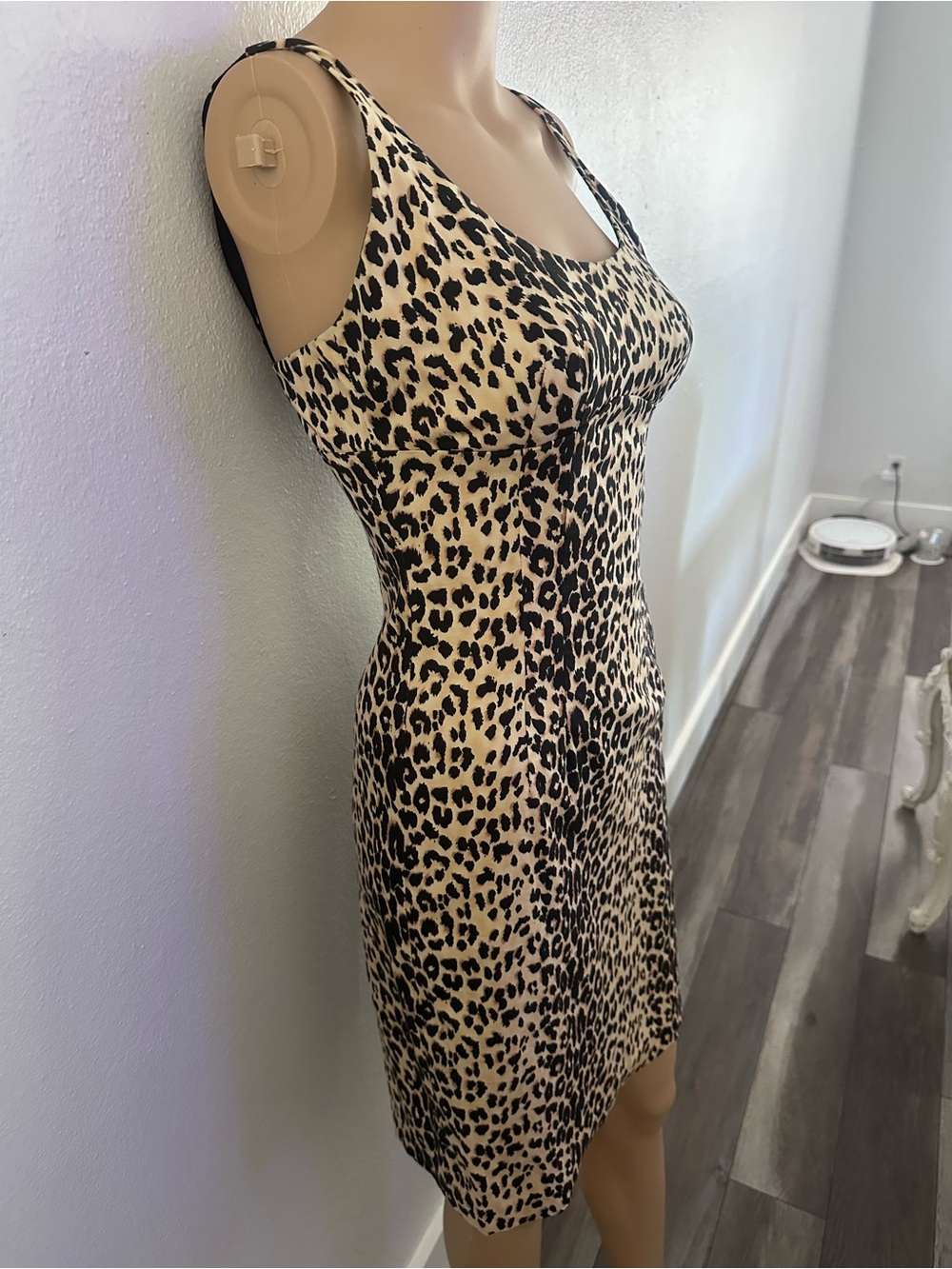 Vintage Forever 21 Leopard Print Pin Up Wiggle Dress S Retro